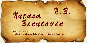 Nataša Biculović vizit kartica